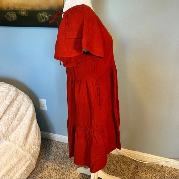 Old Navy Red Flutter-Sleeve Summer Dress - M - Picture 5 of 7
